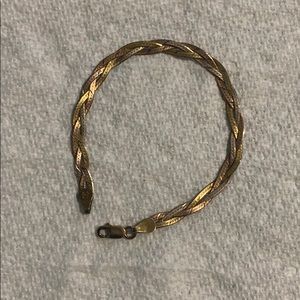 Sterling silver tri-color braided bracelet